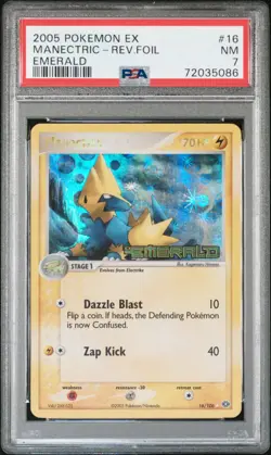 PSA 7 NM Manectric 16/106 EX Emerald Stamped Reverse Holo Rare Pokemon 2005 - Image 1