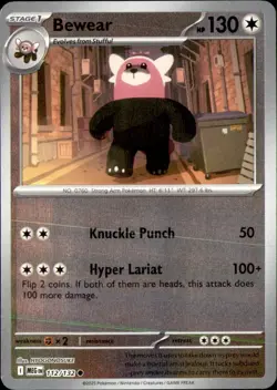 Bewear 112/132 Reverse Holo C Pokemon Mega Evolution - Image 1