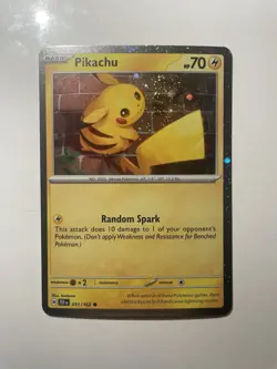 Pokemon Pikachu 051/162 Promo Cosmo Holo English 2024 With Swirl! - Image 1