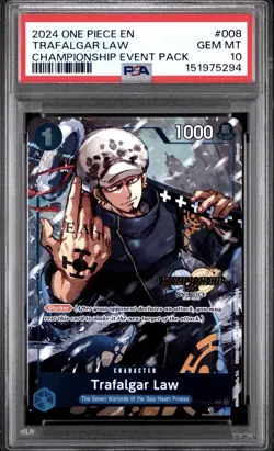 2024 ONE PIECE CHAMPIONSHIP 2024 EVENT PACK #008 TRAFALGAR LAW PROMO PSA 10 - Image 1