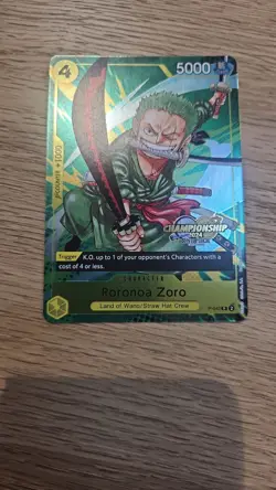 One Piece Card Game P-042 Roronoa Zoro CS2024 Event Pack Championship ENGLISH - Image 1