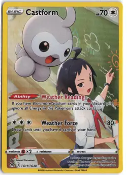 Castform TG11/TG30 Holo Lost Origin Trainer Gallery Pokemon NM - Image 1