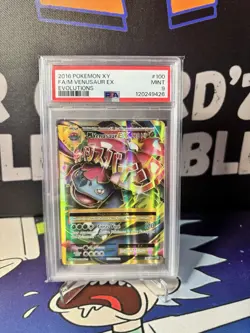 PSA 9 M MEGA VENUSAUR EX FULL ART HOLO TCG #100 2016 POKEMON XY EVOLUTIONS - Image 1