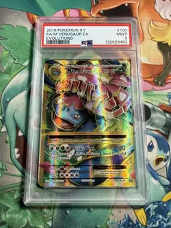 2016 POKEMON XY EVOLUTIONS #100 FULL ART/M VENUSAUR EX PSA 9 - Image 1