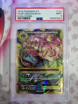 Pokemon TCG XY Evolutions M Venusaur EX Full Art Card 100/108 2016 PSA 9 Mint - Image 1