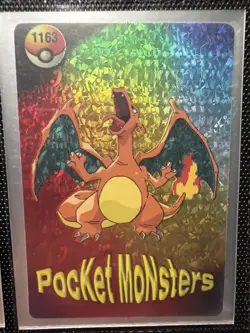 Pocket Monsters Charizard Vending Machine Sticker Card & Blastoise Card Vintage - Image 1