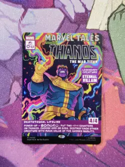 MTG Marvel Super Heroes Thanos, The Mad Titan Borderless Foil (0400) NBP - Image 1