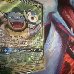 Pokemon Company Blastoise & Piplup GX TAG TEAM Full Art Holo 215/236 HP270 - Image 3