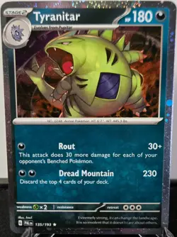 Pokemon TCG Tyranitar 135/193 Cosmo Foil Promo Holo - Image 1