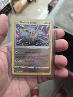 Radiant Eevee SWSH230 SWSH Black Star Promo Pokemon Go NM - Image 1