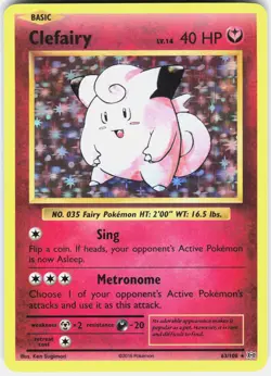 Clefairy 63/108 Holo Rare Evolutions Pokemon Holo Near Mint - Image 1