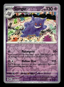 Gengar 094/165 Reverse Holofoil SV: Scarlet & Violet 151 Rare Pokemon TCG - Image 1