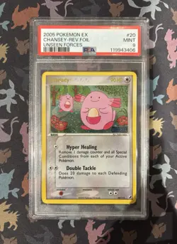PSA 9 Chansey EX Unseen Forces 20/115 Reverse Holo Rare 2005 Stamped Pokemon TCG - Image 4