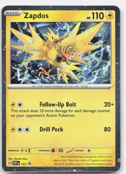 Pokemon ZAPDOS 157 Holo Scarlet & Violet Promo HOLO NM - Image 1