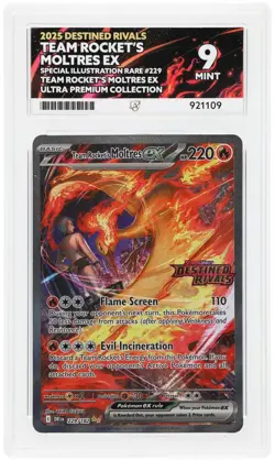 TEAM ROCKET'S MOLTRES EX 229/182 ACE DESTINED RIVALS POKEMON ACE 9 MINT - Image 1