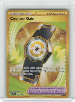 Pokemon TCG Counter Gain Holo Hyper Rare SV08: Surging Sparks 249/191 NM - Image 1