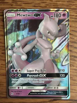 Pokemon Mewtwo GX TCG Hidden Fates Holo Ultra Rare Card 31/68 Full Art - Image 1