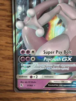 Pokemon Mewtwo GX TCG Hidden Fates Holo Ultra Rare Card 31/68 Full Art - Image 2