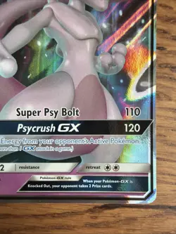 Pokemon Mewtwo GX TCG Hidden Fates Holo Ultra Rare Card 31/68 Full Art - Image 5