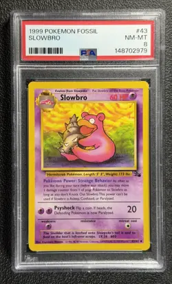 1999 Pokemon Fossil #43 SLOWBRO 43/62 Uncommon Base Set Series Fossil Card PSA 8 - Image 1
