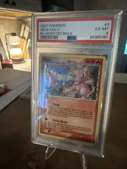 Pokemon 2007 Population Series 5 Inverted Back #3 Mew-Holo Card PSA 6 - Image 1
