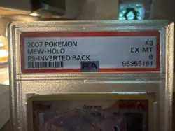 Pokemon 2007 Population Series 5 Inverted Back #3 Mew-Holo Card PSA 6 - Image 2