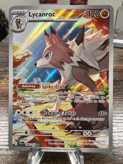 Pokemon TCG Lycanroc Illustration Rare Card Journey Together 166/159 - Image 1