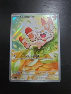 Scorbunny 225/217 Full Art Rare Holo Scarlet & Violet Card 70 HP Basic - Image 1