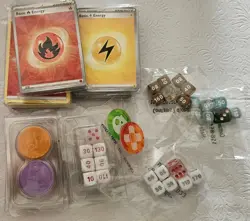 Pokemon Dice, Chip Marker, and Energy Card Lot. - Image 1