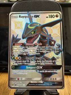 Pokemon Rayquaza GX Secret Rare Full Art Holo Hidden Fates 177A/168 EN (2019) - Image 1