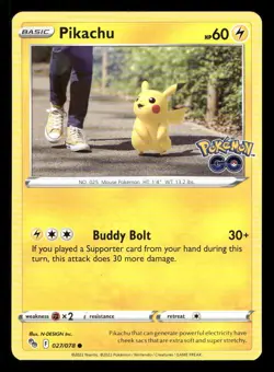 Pikachu 027/078 Pokemon GO NM/M Pokemon - Image 1