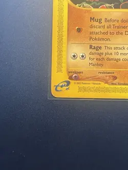 Pokemon TCG Mankey 92/147 Aquapolis Reverse Holo Common 40 HP English 2002 - Image 4