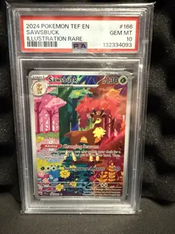 The Pokemon Company 2024 Sawsbuck 166/162 SV05 Temporal Forces IR Holo PSA 10 EN - Image 1