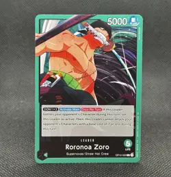 Roronoa Zoro OP12-020 ONE PIECE Tcg Card Game NM GREEN Leader - Image 1