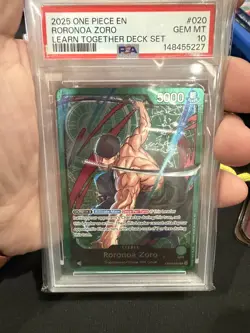 Roronoa Zoro OP12-020 ONE PIECE Tcg Card Game NM GREEN Leader PSA 10 - Image 1