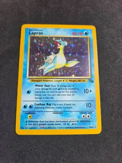 Lapras 10/62 1999 Fossil Set Pokemon Card TCG Vintage WOTC Holo Rare - LP - Image 2