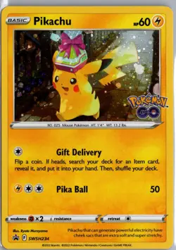 Pikachu SWSH234 Holo Promo Sword & Shield Promo Pokemon Holo Lightly Played - Image 1