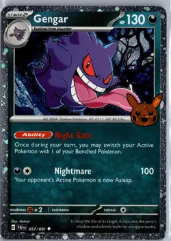 Gengar (Cosmos Holo) 057/091 Holo Trick or Trade BOOster 2024 Pokemon LP - Image 1