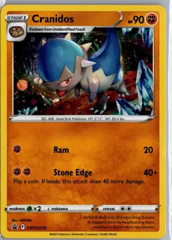 Cranidos SWSH274 Holo Promo Sword & Shield Promo Pokemon Holo Lightly Played - Image 1