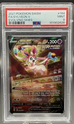Pokemon Evolving Skies Sylveon V 184/203 PSA 9 - Image 1