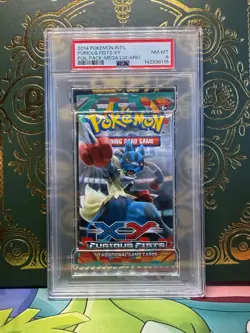 Pokemon TCG XY Furious Fists Booster Pack Sealed LUCARIO Art PSA 8 - Image 1