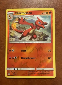 Pokemon-Charmeleon-Hidden Fates-8/68-Reverse Holo-NM - Image 1