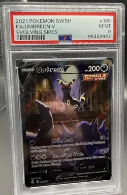 Pokemon TCG Evolving Skies Umbreon V 189/203 Alt Full Art Ultra Rare PSA 9 - Image 1