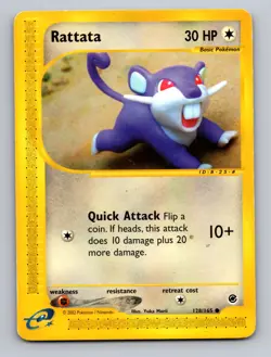 Rattata 128/165 Common Expedition Base Set Pokemon MP - Image 1
