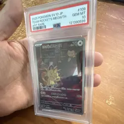 Pokemon SV10 JP Team Rocket's Meowth 109/098 Art Rare Holo PSA 10 - Image 3