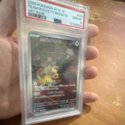 Pokemon SV10 JP Team Rocket's Meowth 109/098 Art Rare Holo PSA 10 - Image 4