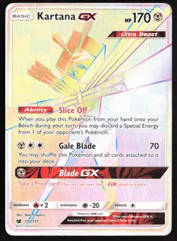 Pokemon TCG - Kartana GX (Secret) 117/111 SM - Crimson Invasion Holo Secret Rare - Image 1