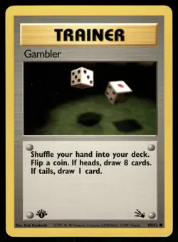 Gambler 60/62 1st Edition Fossil Pokemon - Image 1