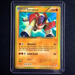 Pokemon TCG - Terrakion holo secret rare shiny 151/149 Boundaries Crossed 2012 - Image 1