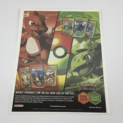 VTG Pokemon TCG Ex Fire Red Leaf Green 2004 Promo Ad Print Poster 10.5” X 8” - Image 1